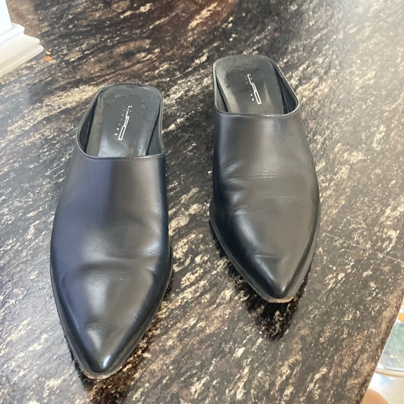 Lupo Italian Black Leather Mules size IT38 1/2. Purchased in Italy. - Picture 1 of 8